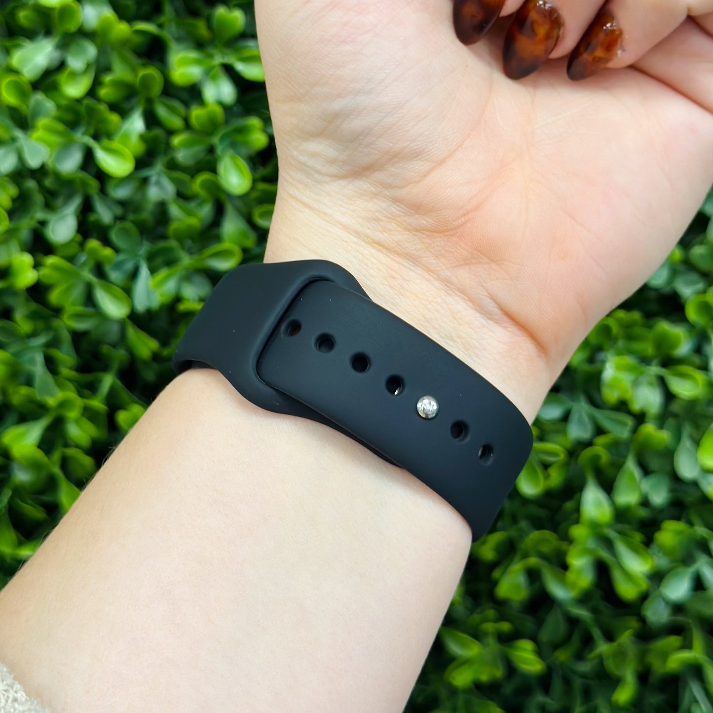 Solid Black Silicone Watch Band