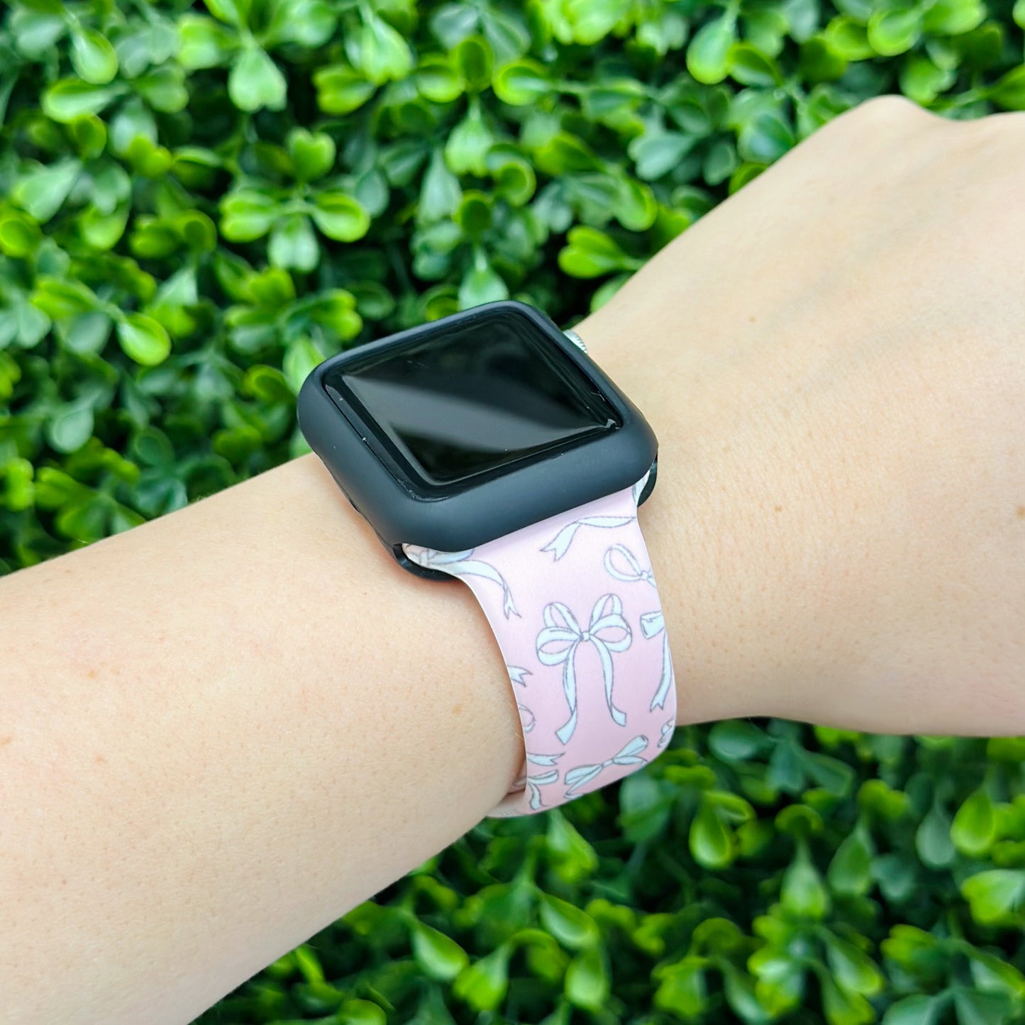 Pink Silicone Bow Watch Band