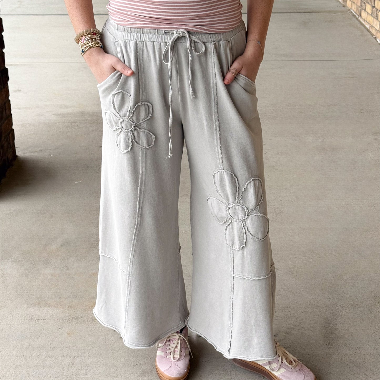 Flower Patch Mineral Washed Knit Pants