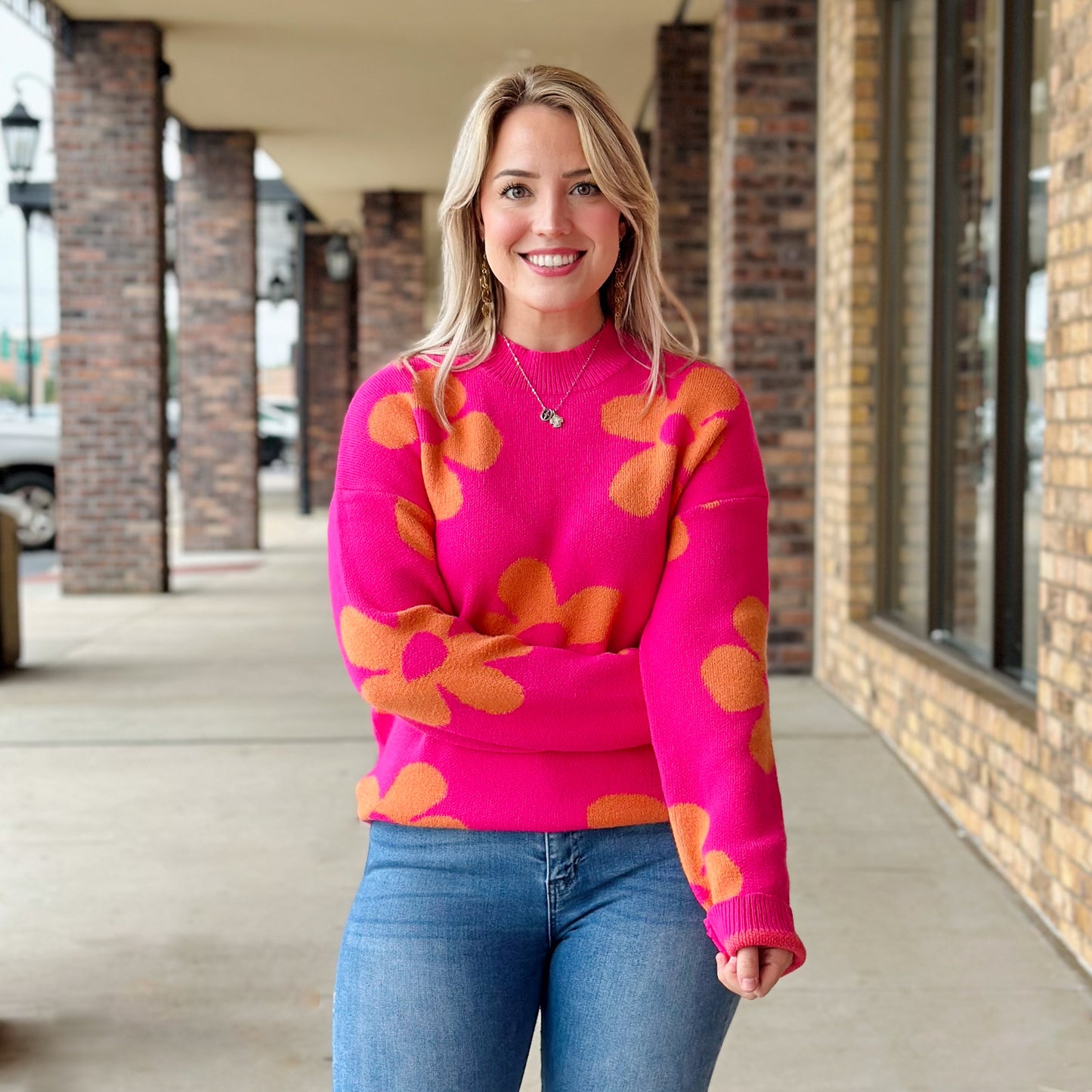 Neon Flower Sweater