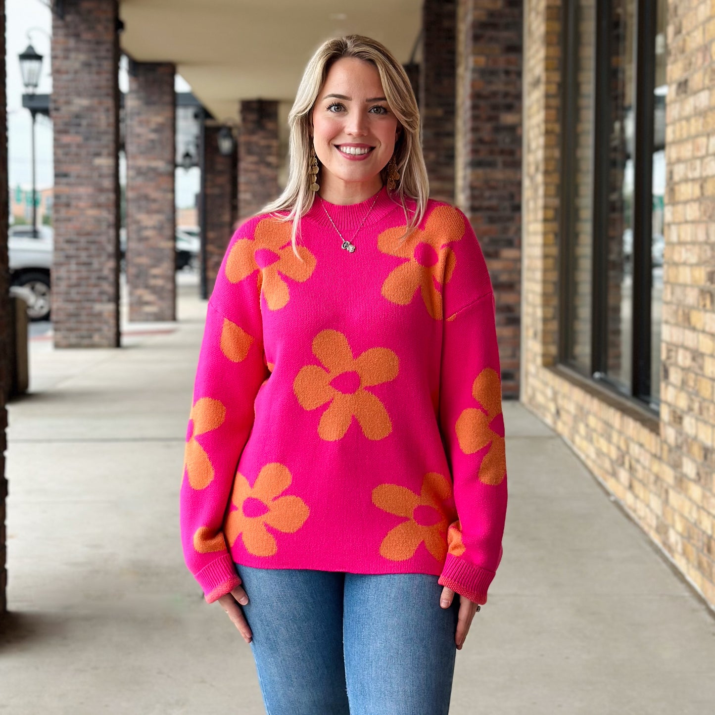 Neon Flower Sweater