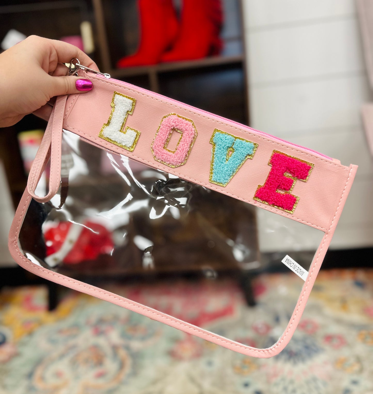 LOVE Clear Cosmetic Bag
