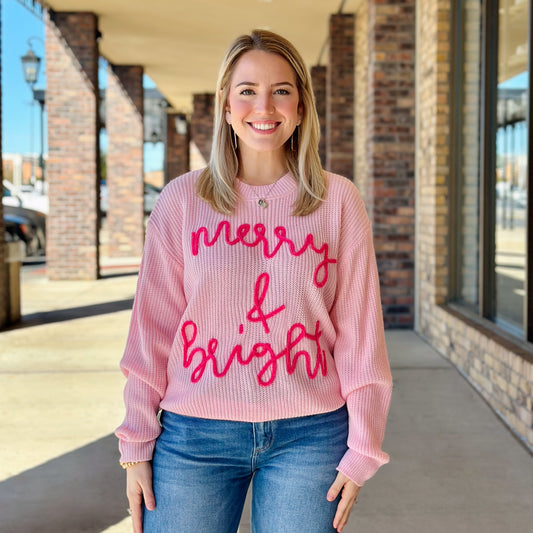 Pink Merry & Bright Sweater