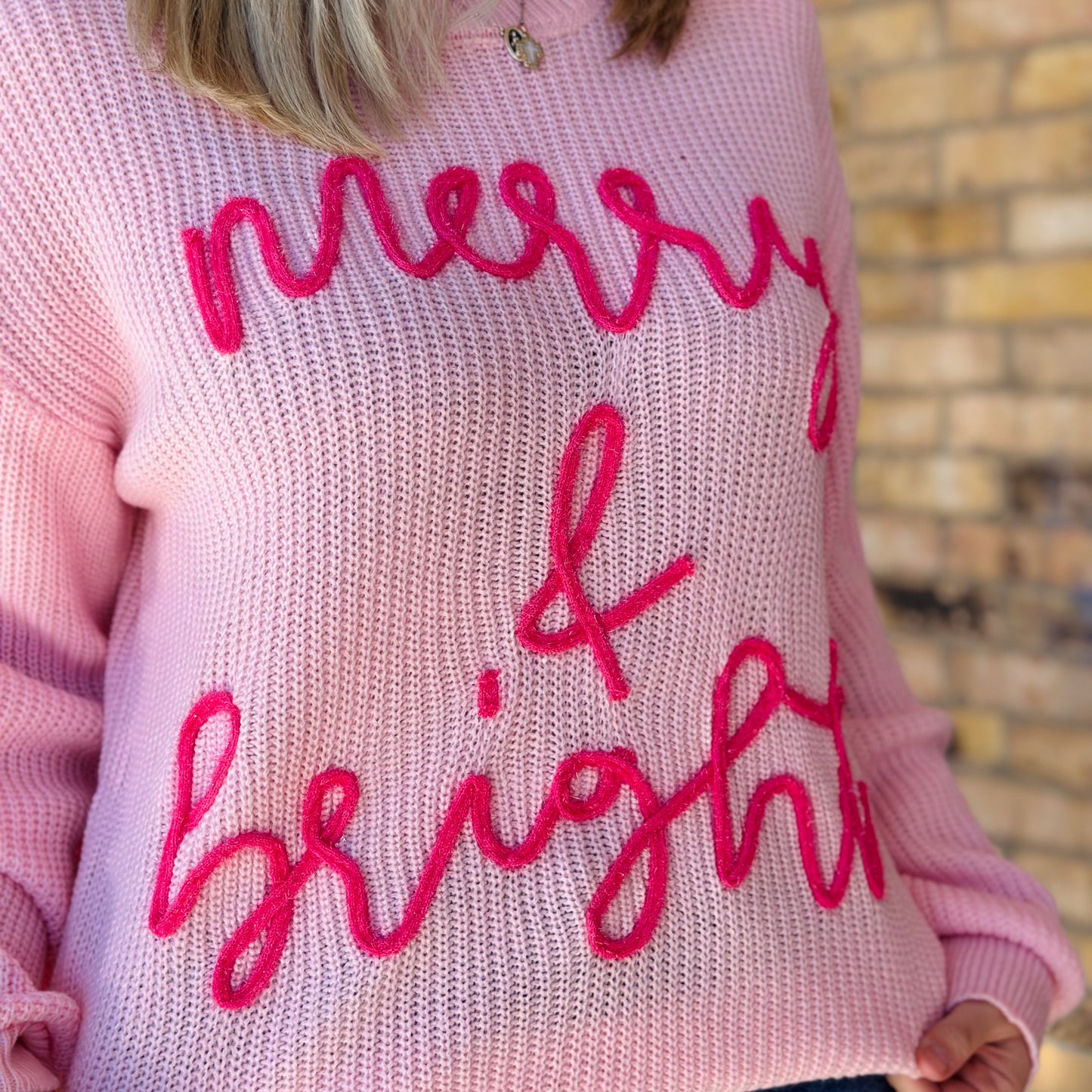 Pink Merry & Bright Sweater