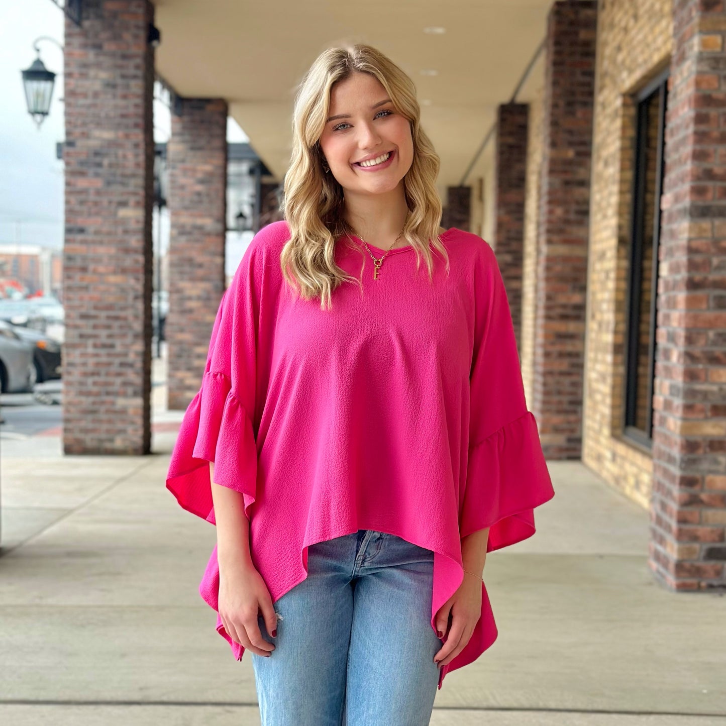 Pink Poncho Top