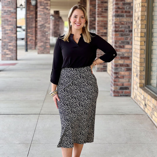 Wild Thoughts Leopard Skirt Black