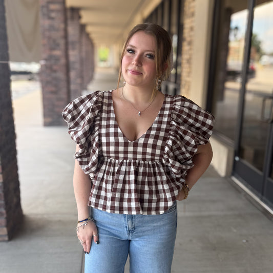 Charming Fall Gingham Top