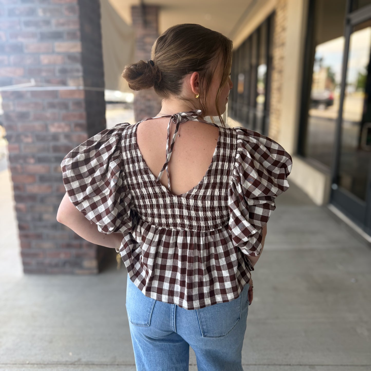 Charming Fall Gingham Top