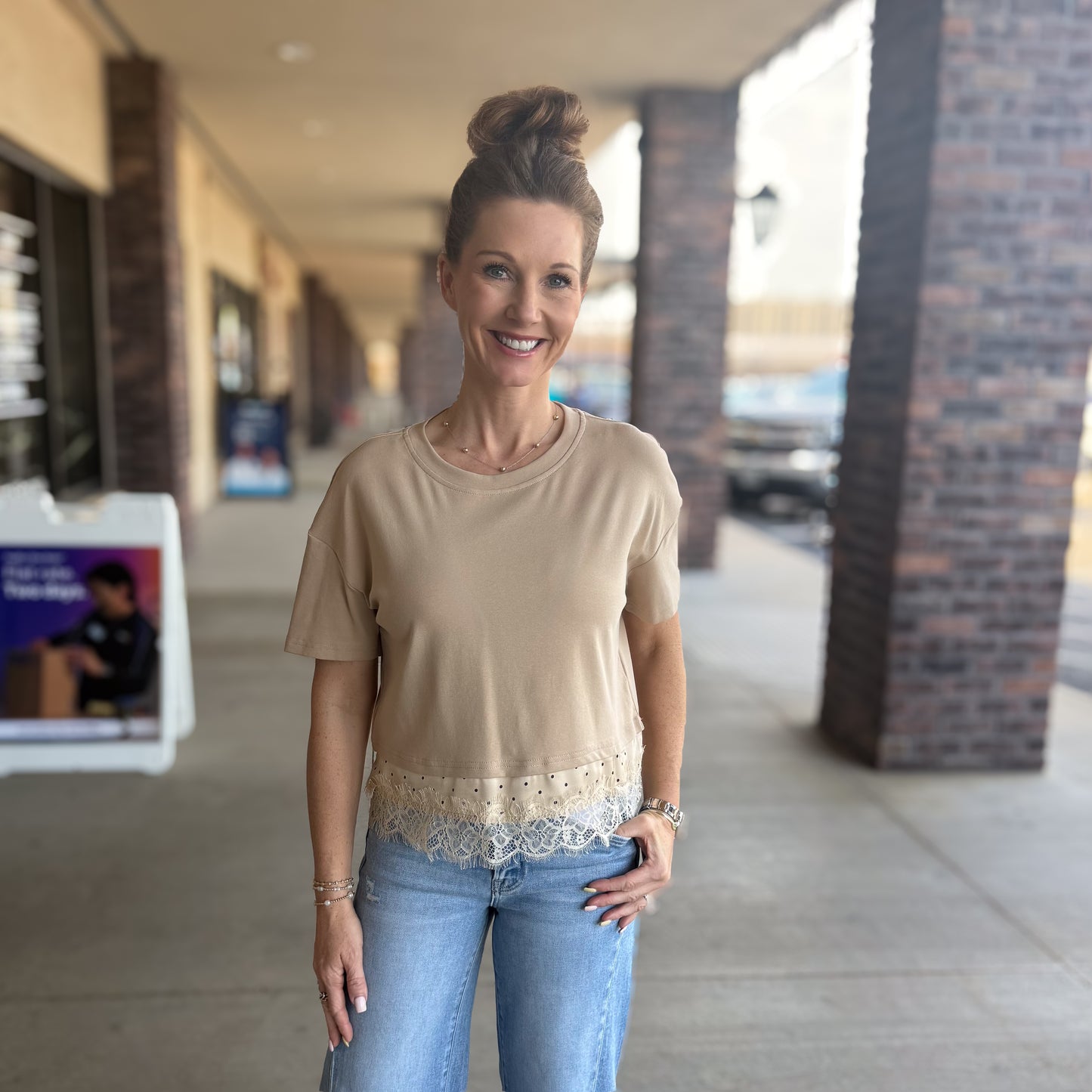 Timeless Dot & Lace Top: 2 Colors