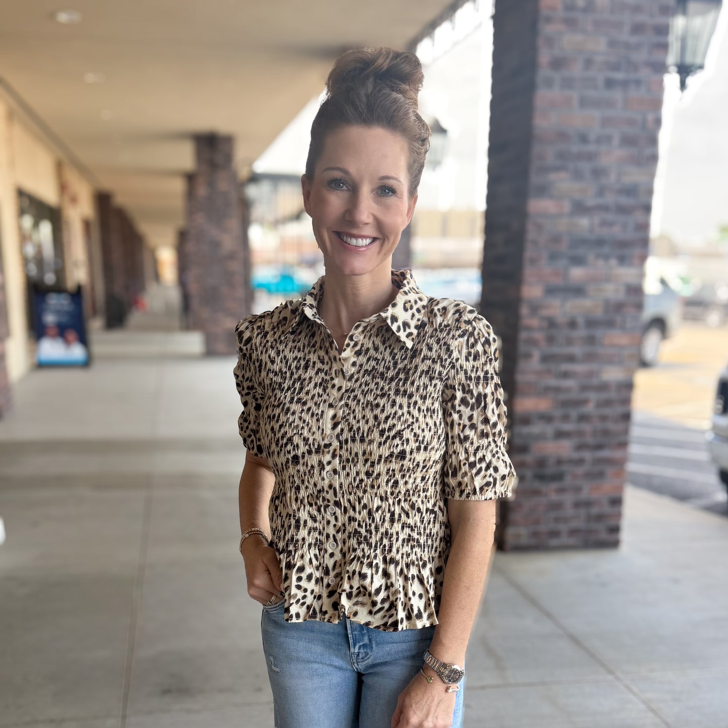 Wild at Heart Leopard Cinch Top