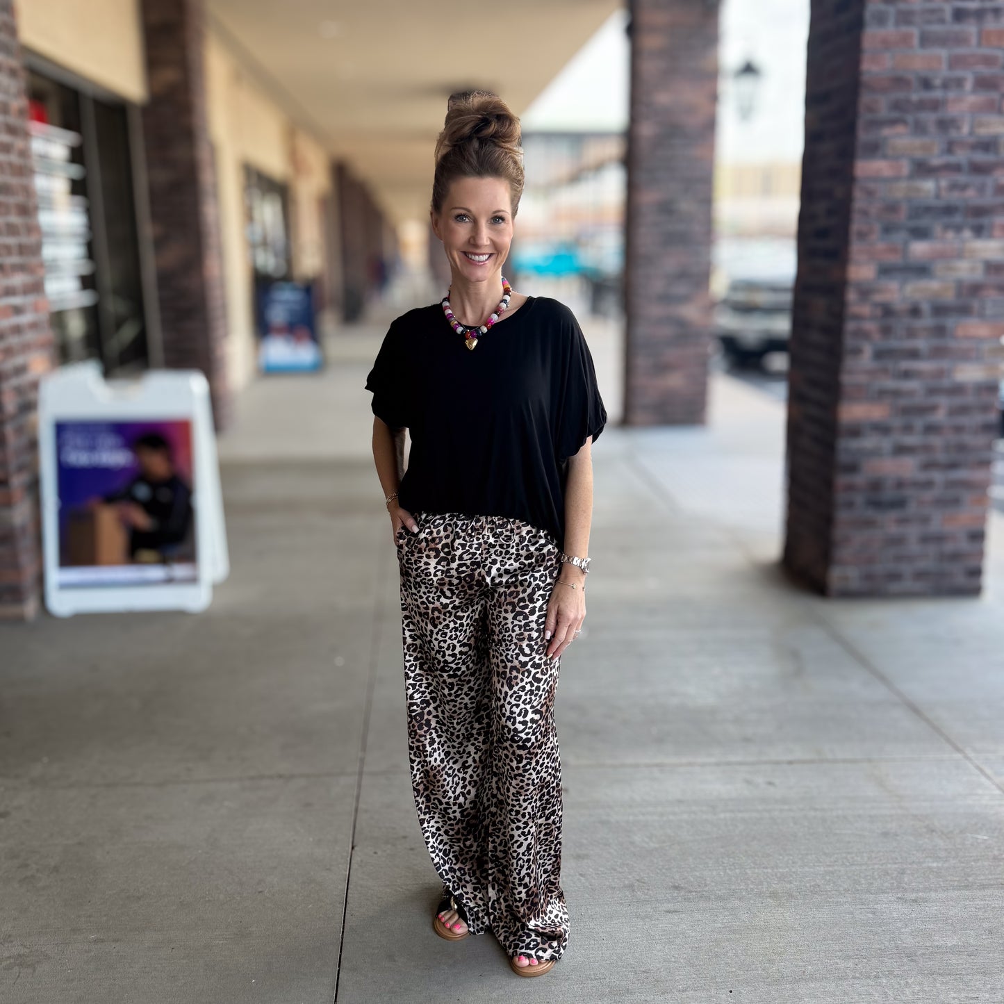 Satin Leopard Pants