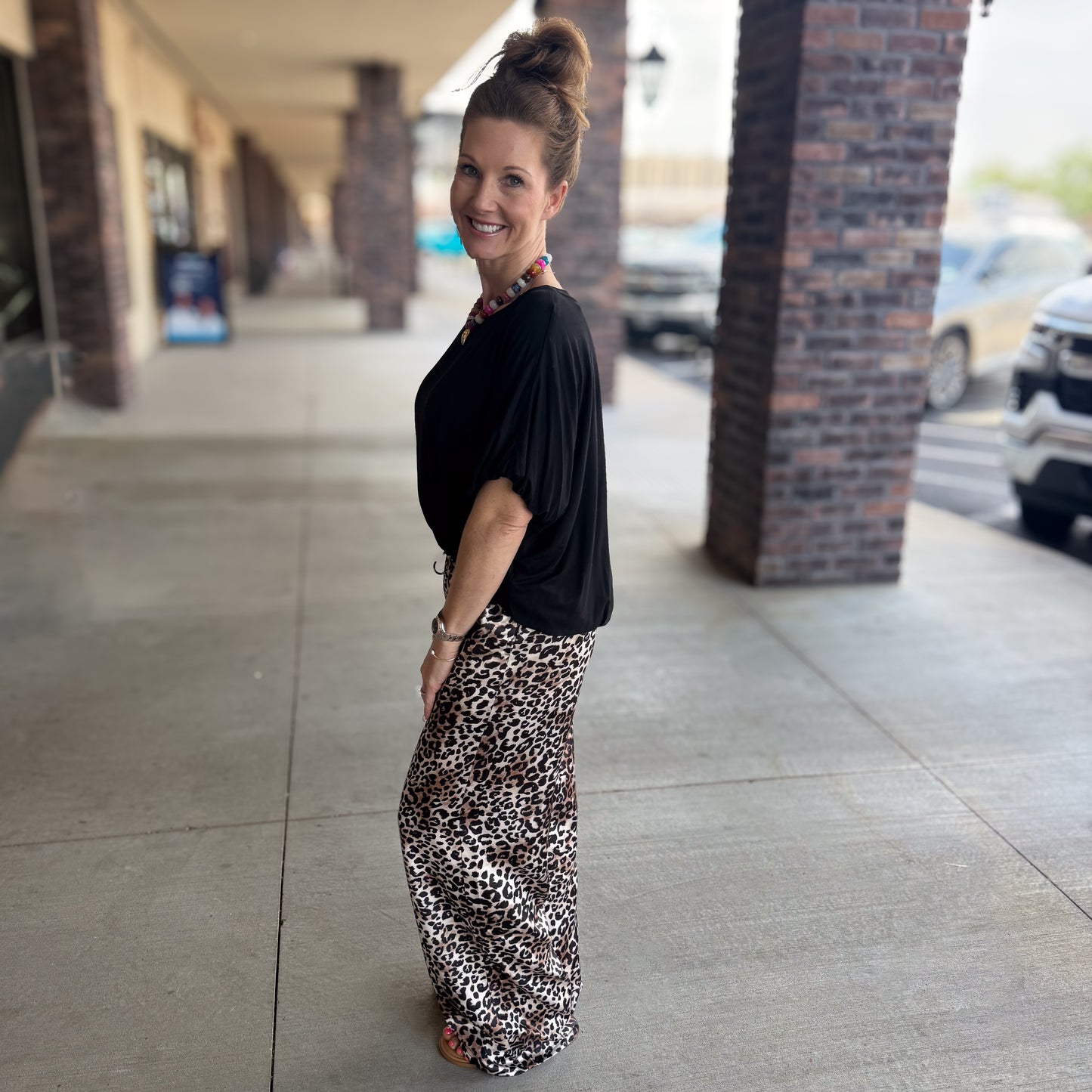 Satin Leopard Pants
