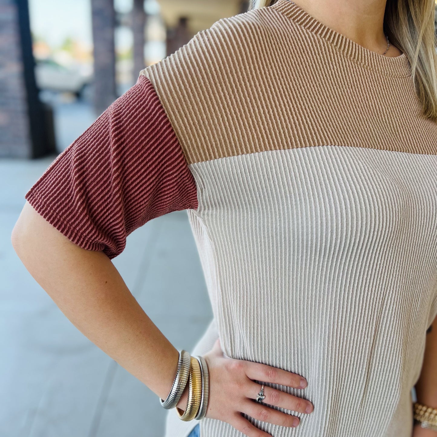 Golden Sunset Colorblock Tee