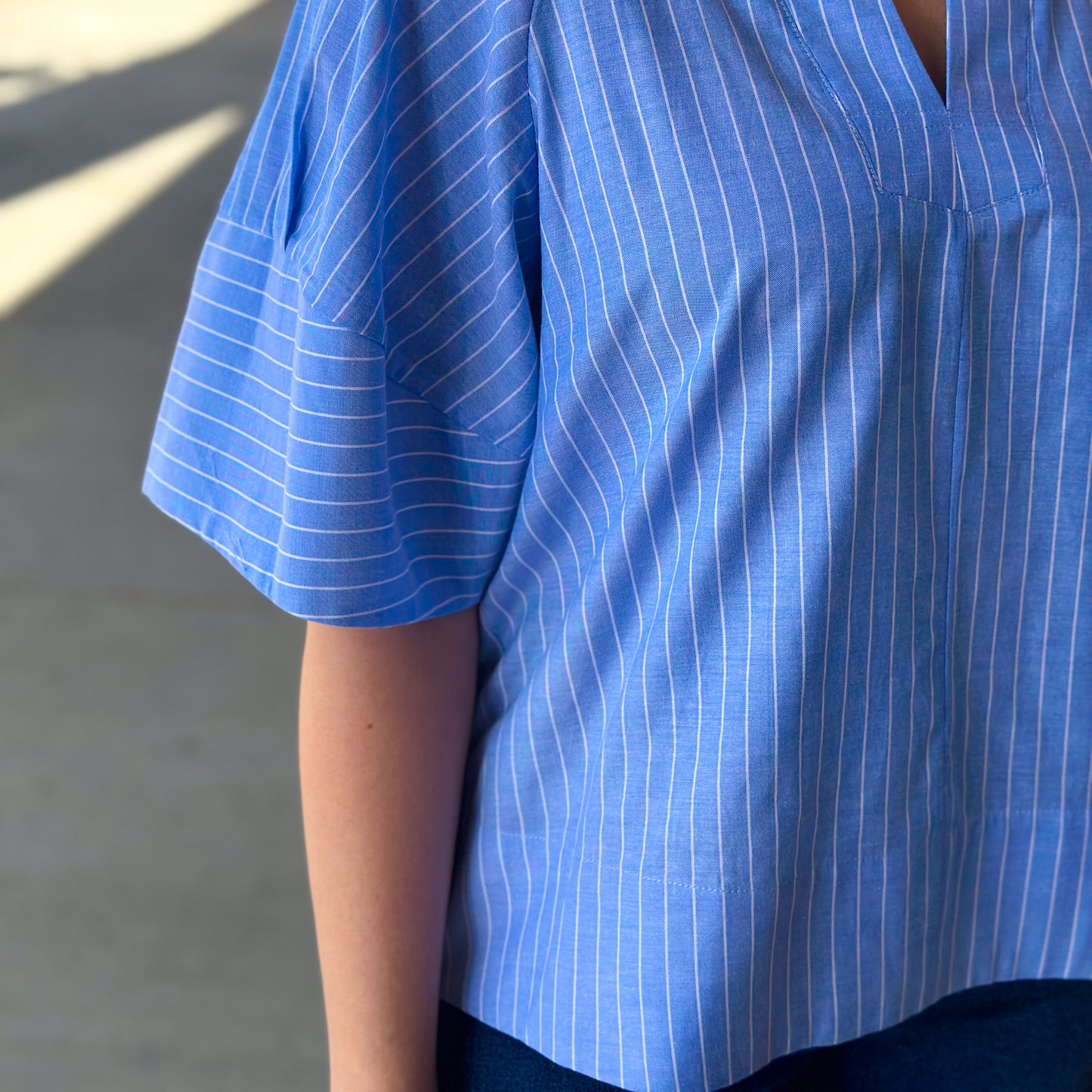 Chambray Striped Top
