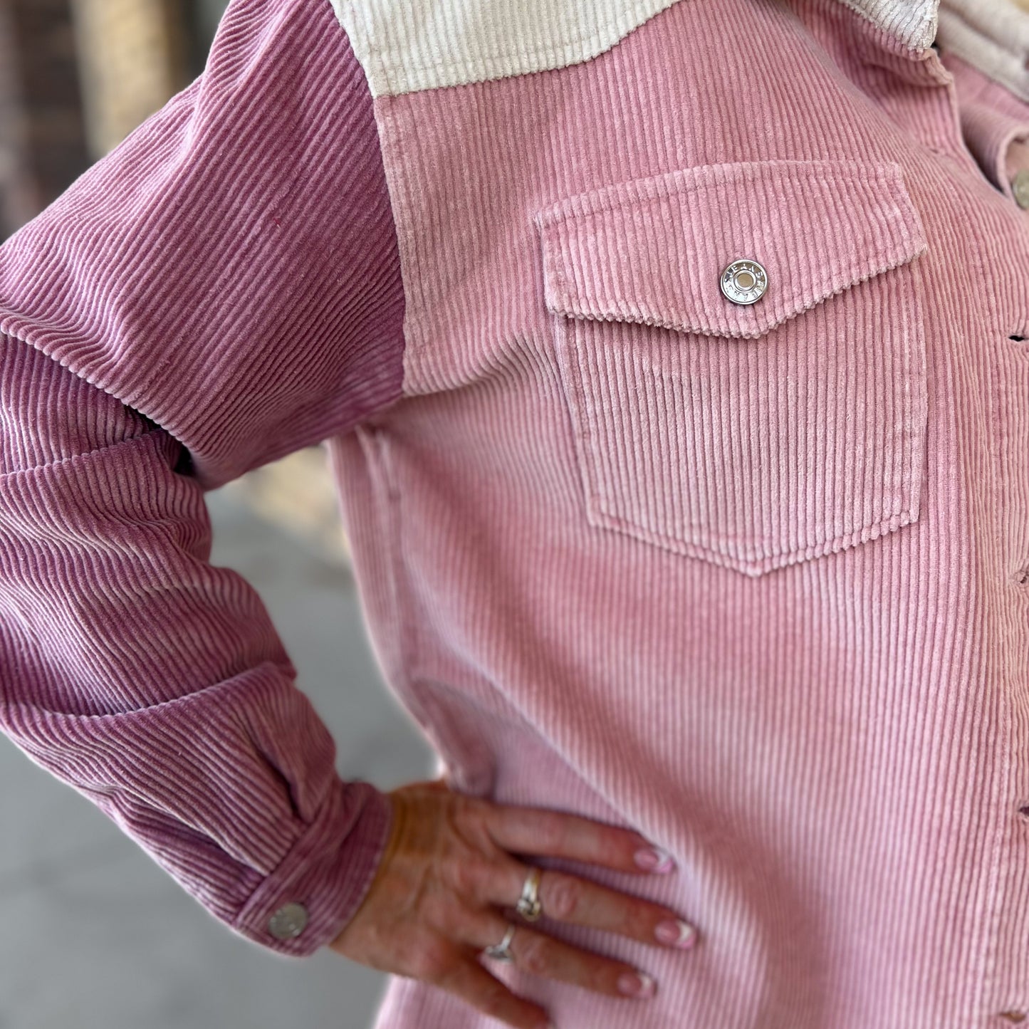 Rose Corduroy Shacket