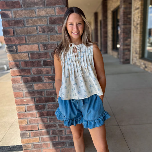 Ruffle Hem Shorts