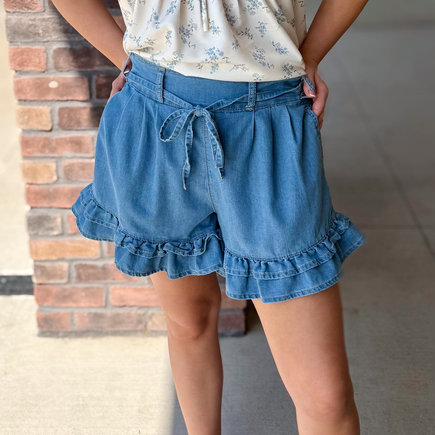 Ruffle Hem Shorts