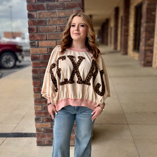 Leopard Texas Oversized Top