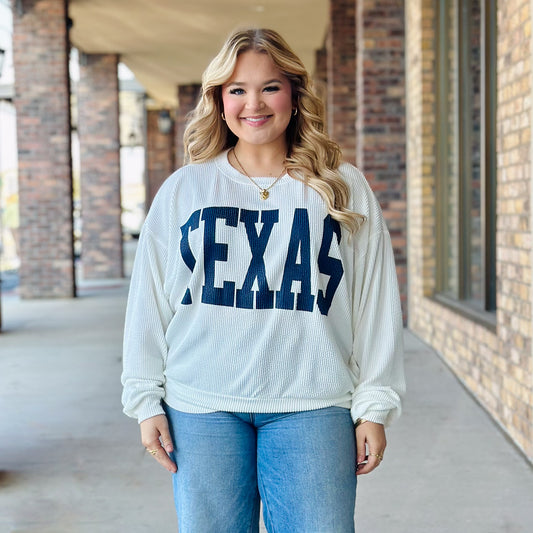 Texas Ribbed Long Sleeve Tops