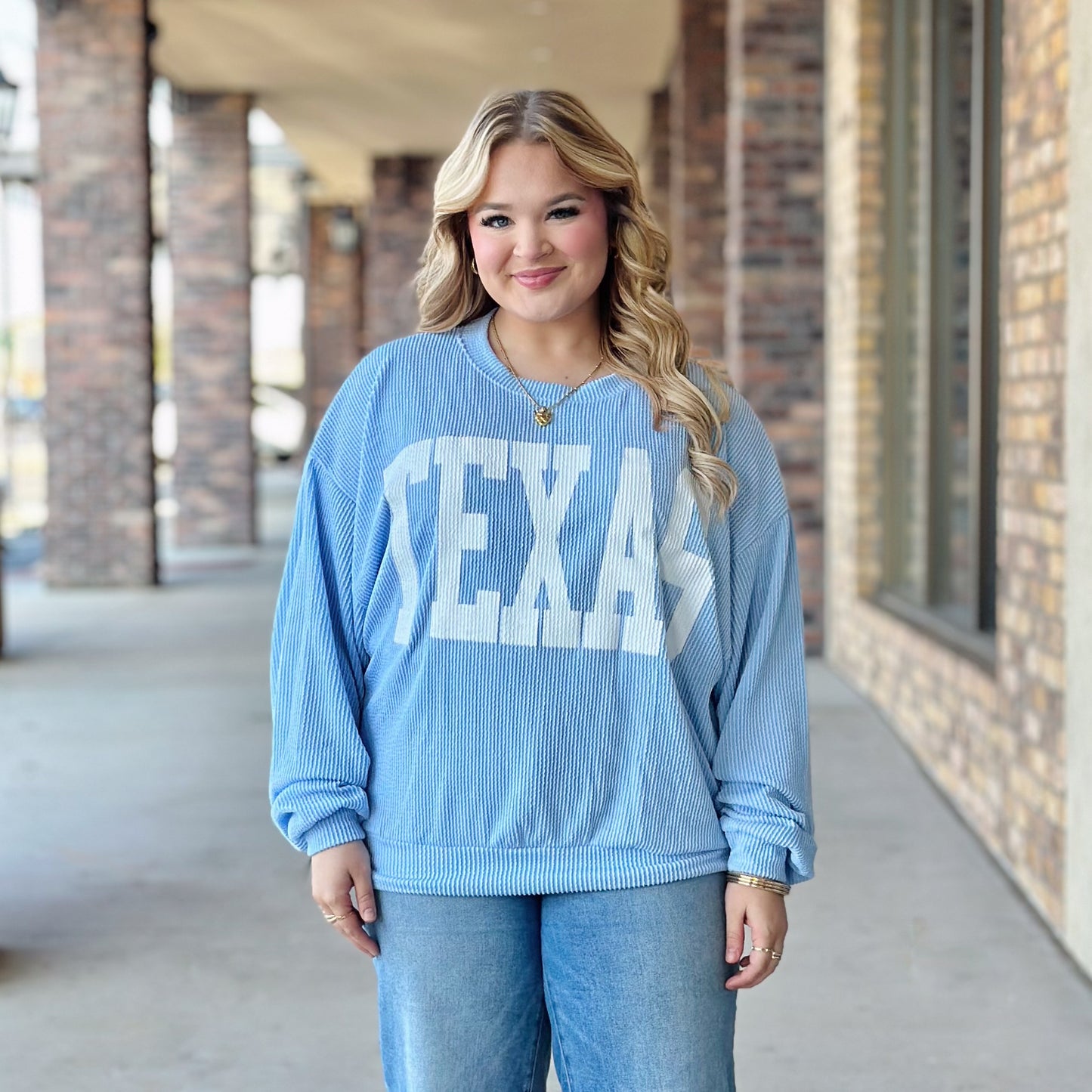 Texas Ribbed Long Sleeve Tops