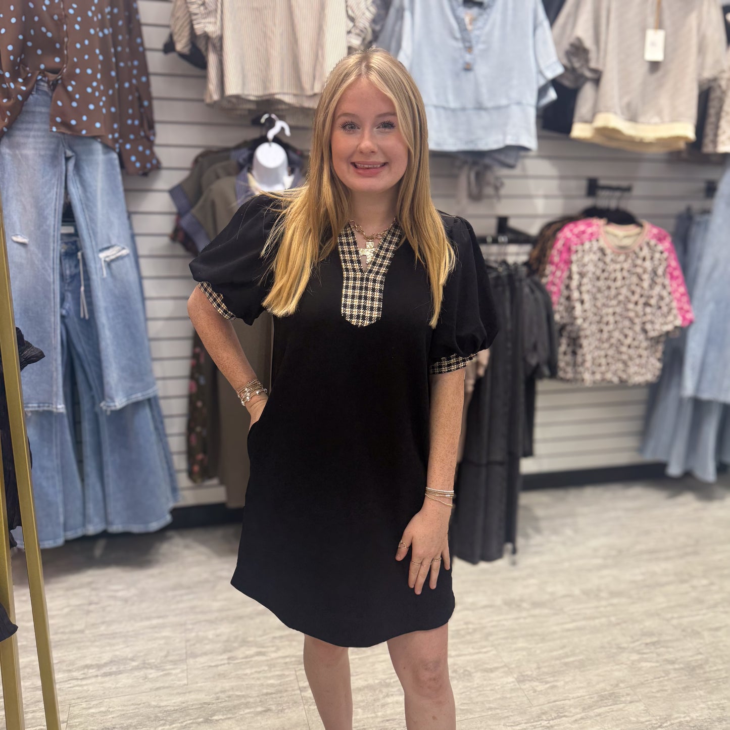 Timeless Charm Dress: Black