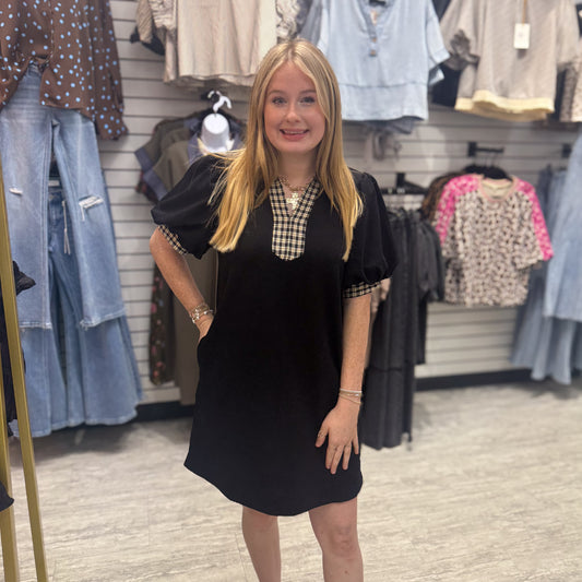 Timeless Charm Dress: Black