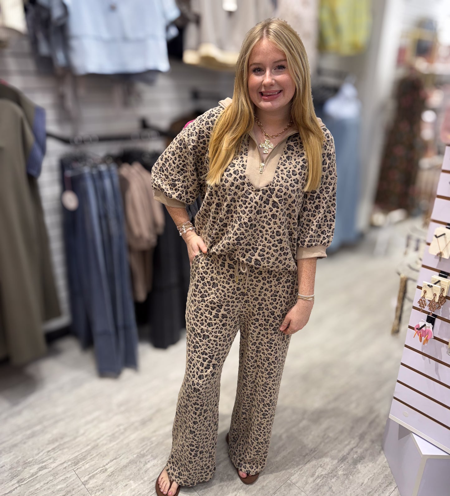 Leopard Jacquard Pants