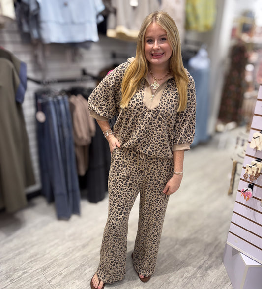 Leopard Jacquard Pants
