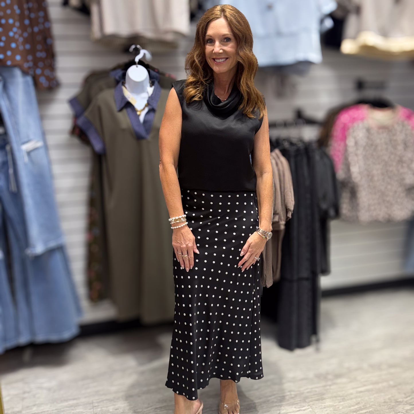 Satin Polka Dot Bliss Skirt