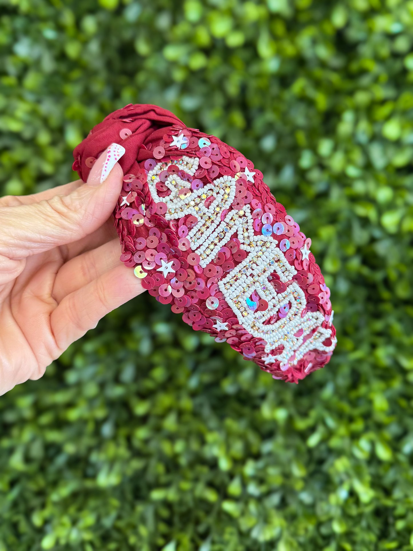Gameday Maroon Sequin Headband