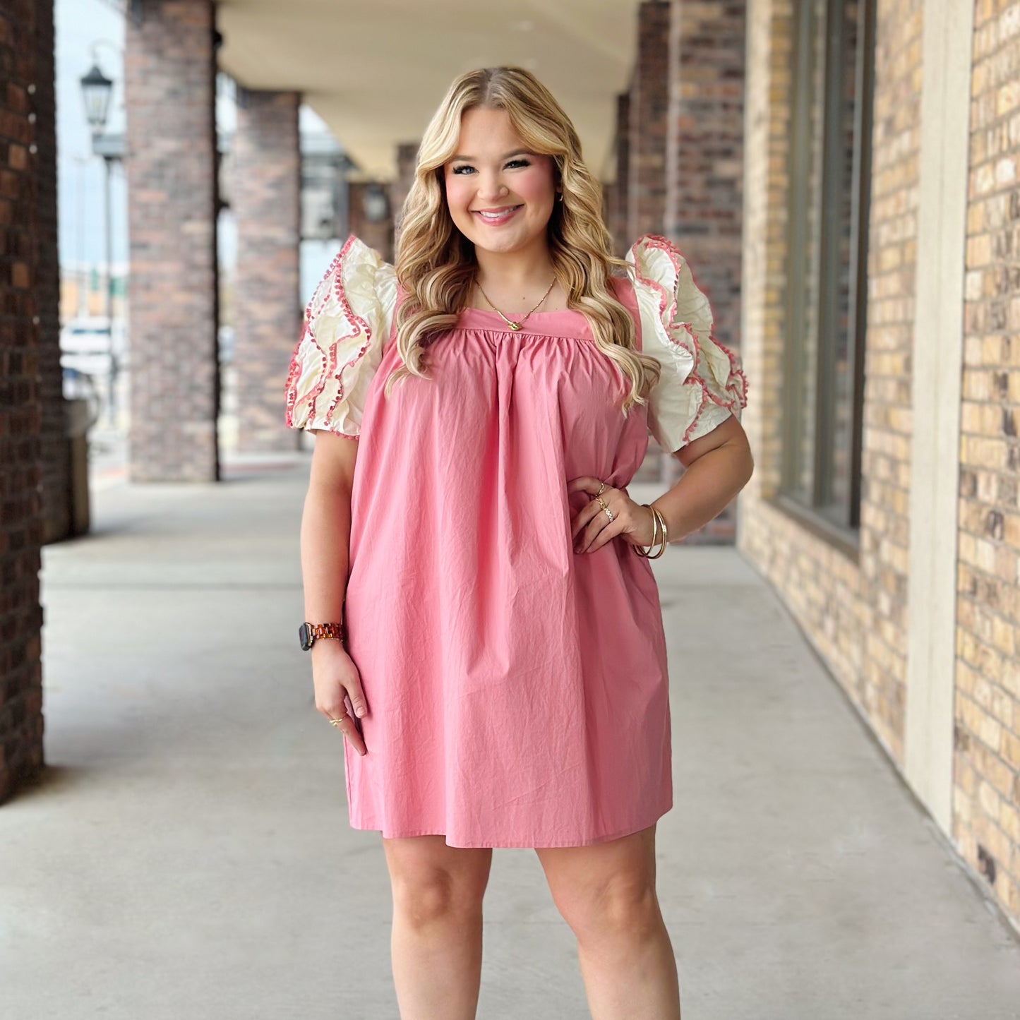 Keep It Classic Black & Peach Dress