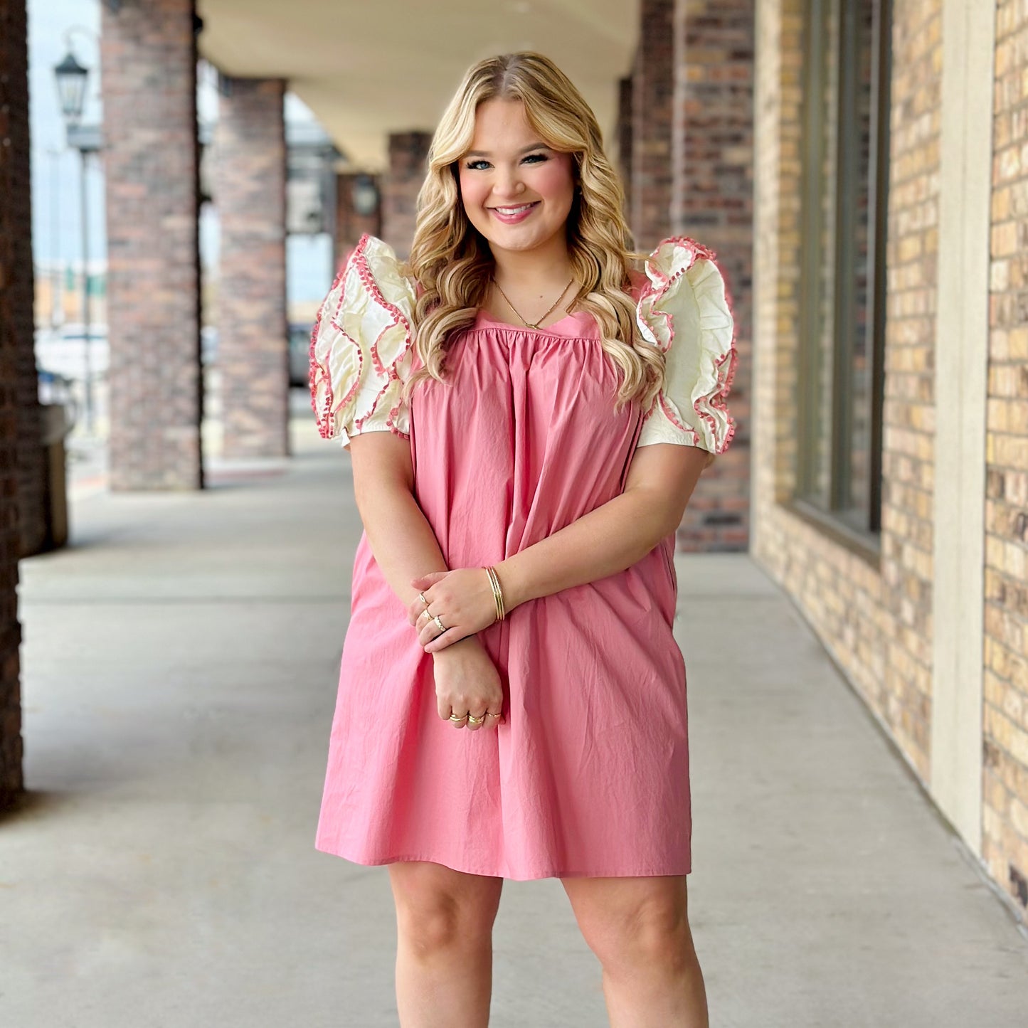 Keep It Classic Black & Peach Dress