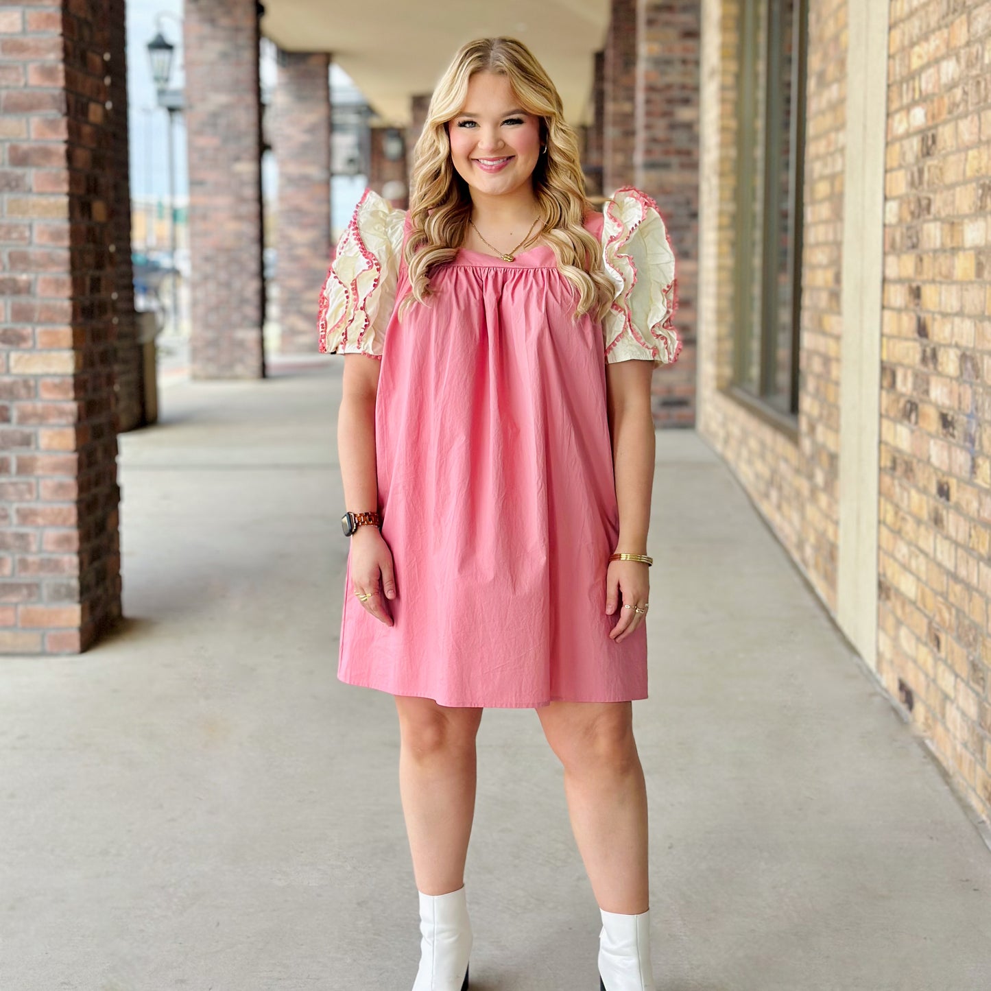 Keep It Classic Black & Peach Dress