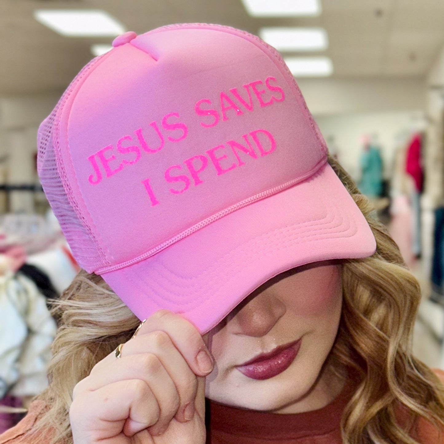 Jesus Saves I Spend Trucker Hat