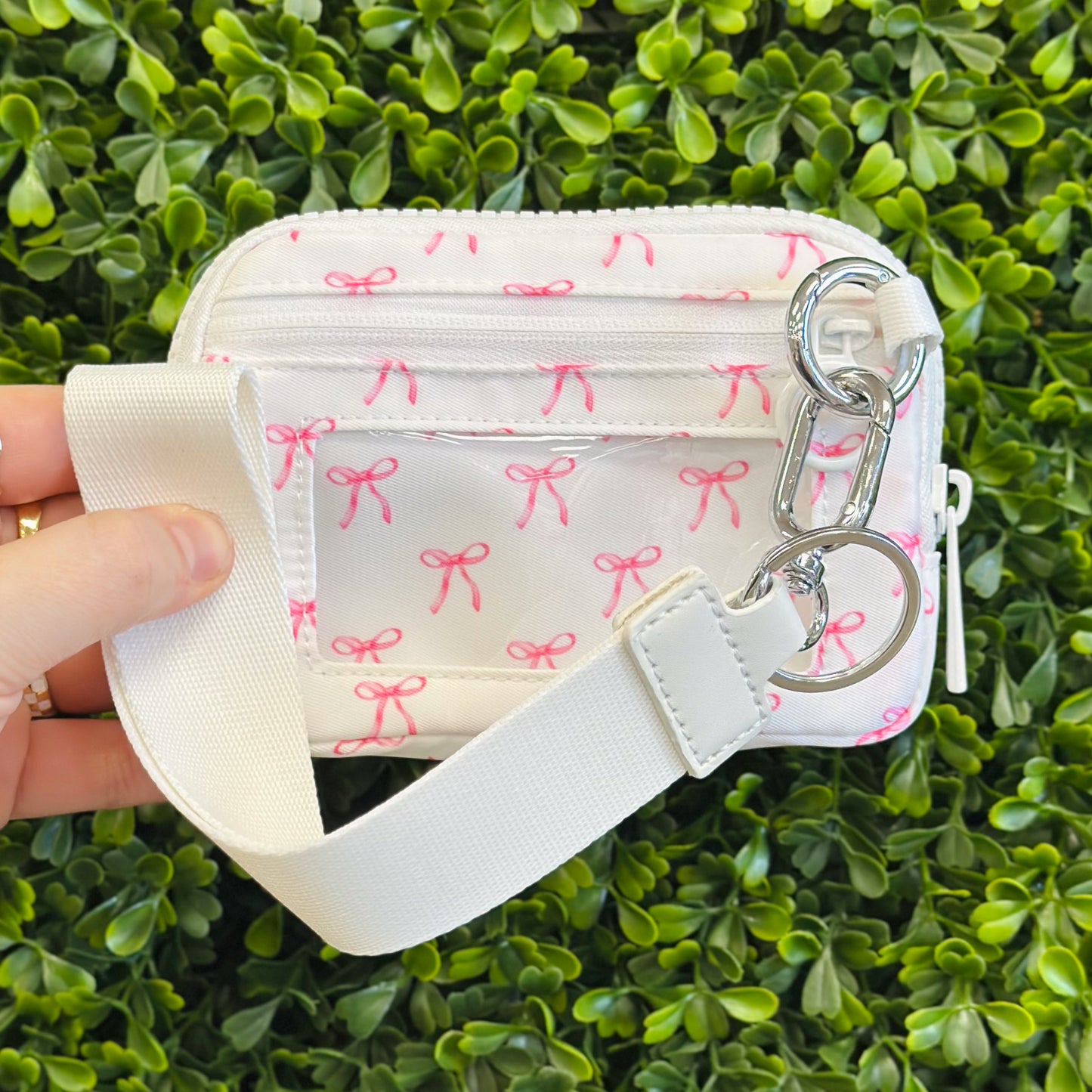 Pink Bow Cardholder Wristlet