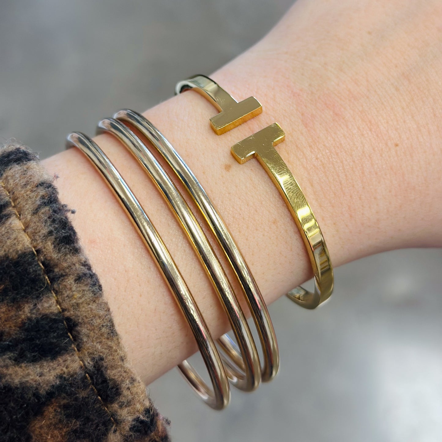 Gold Hinged Bracelet