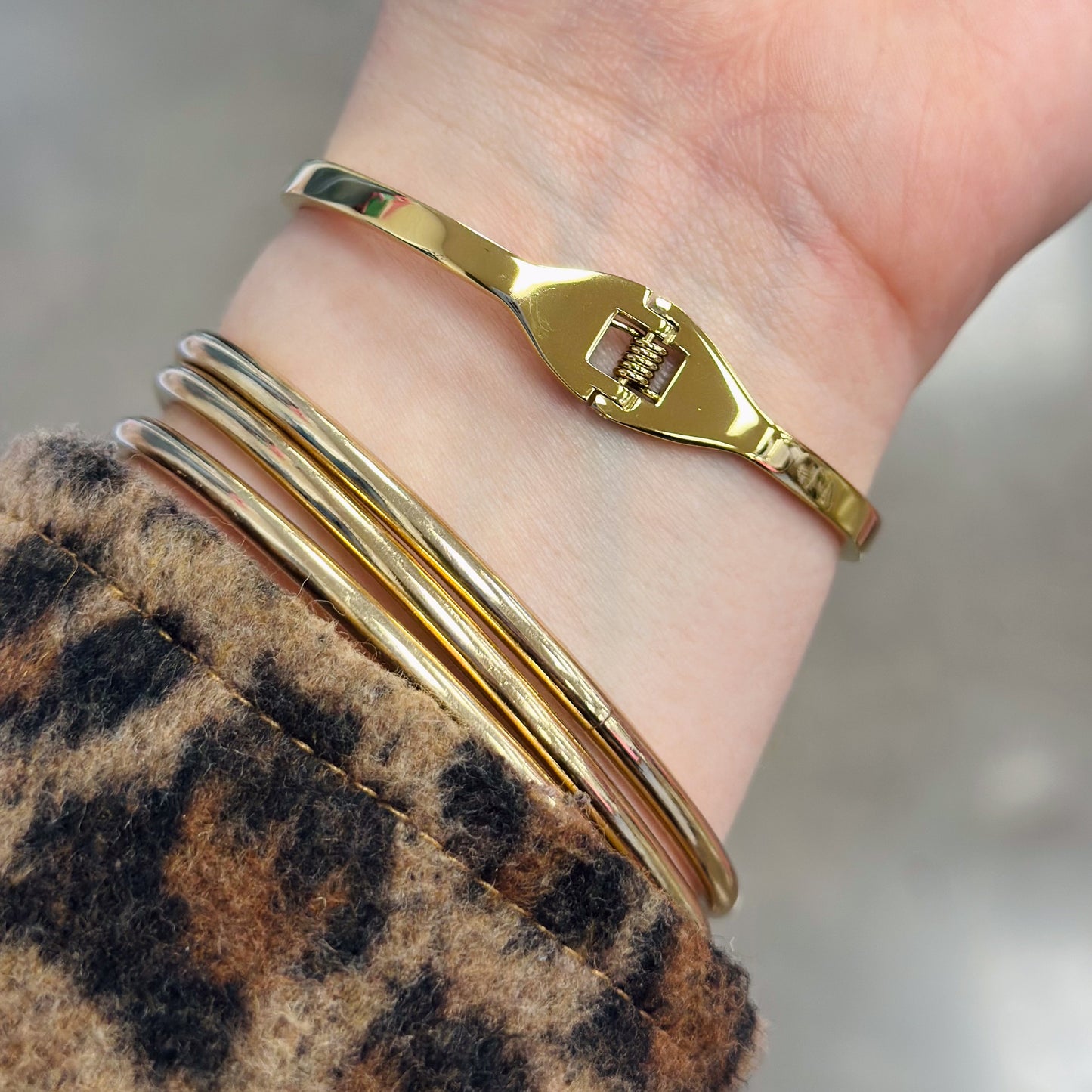 Gold Hinged Bracelet