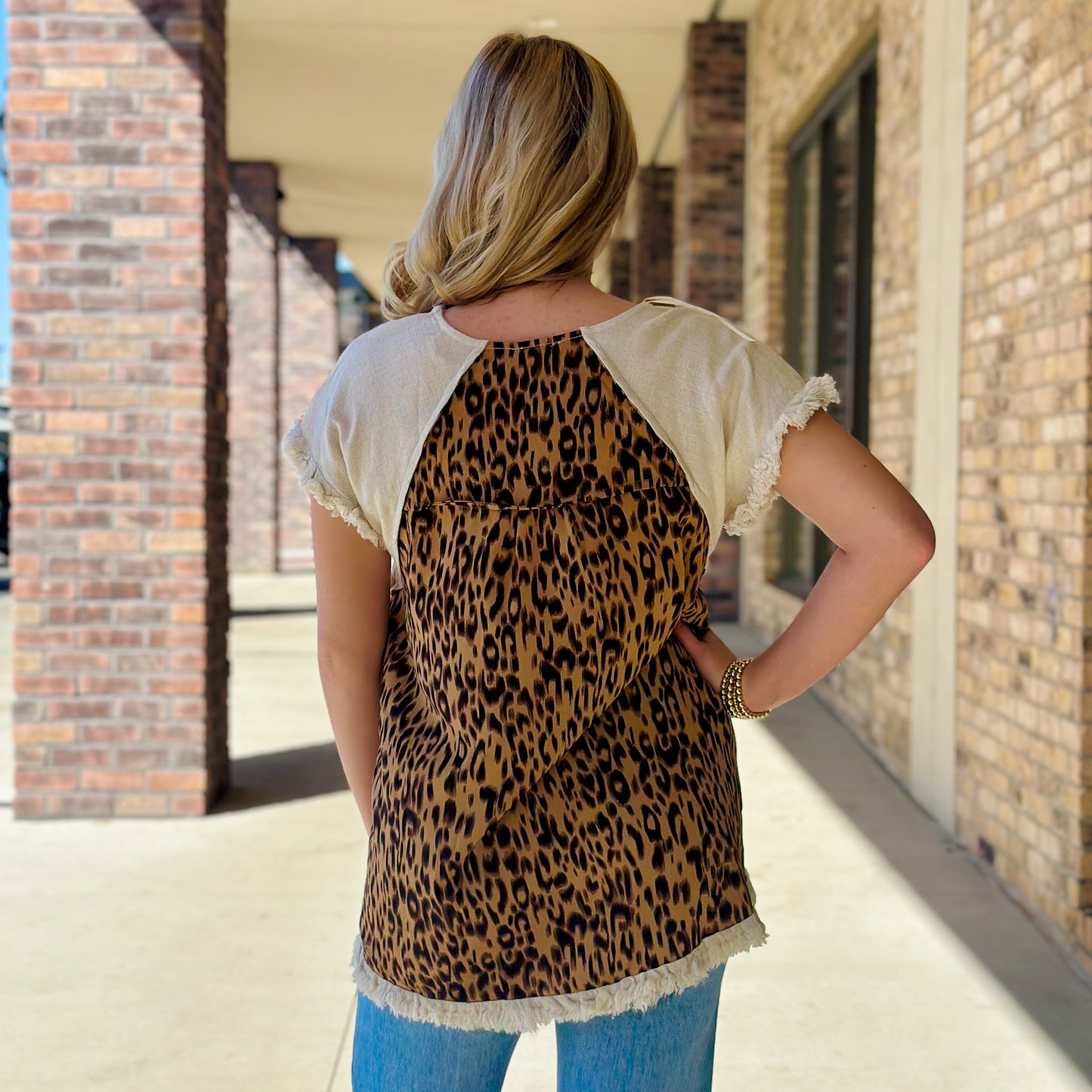 Umgee Cream Leopard Top