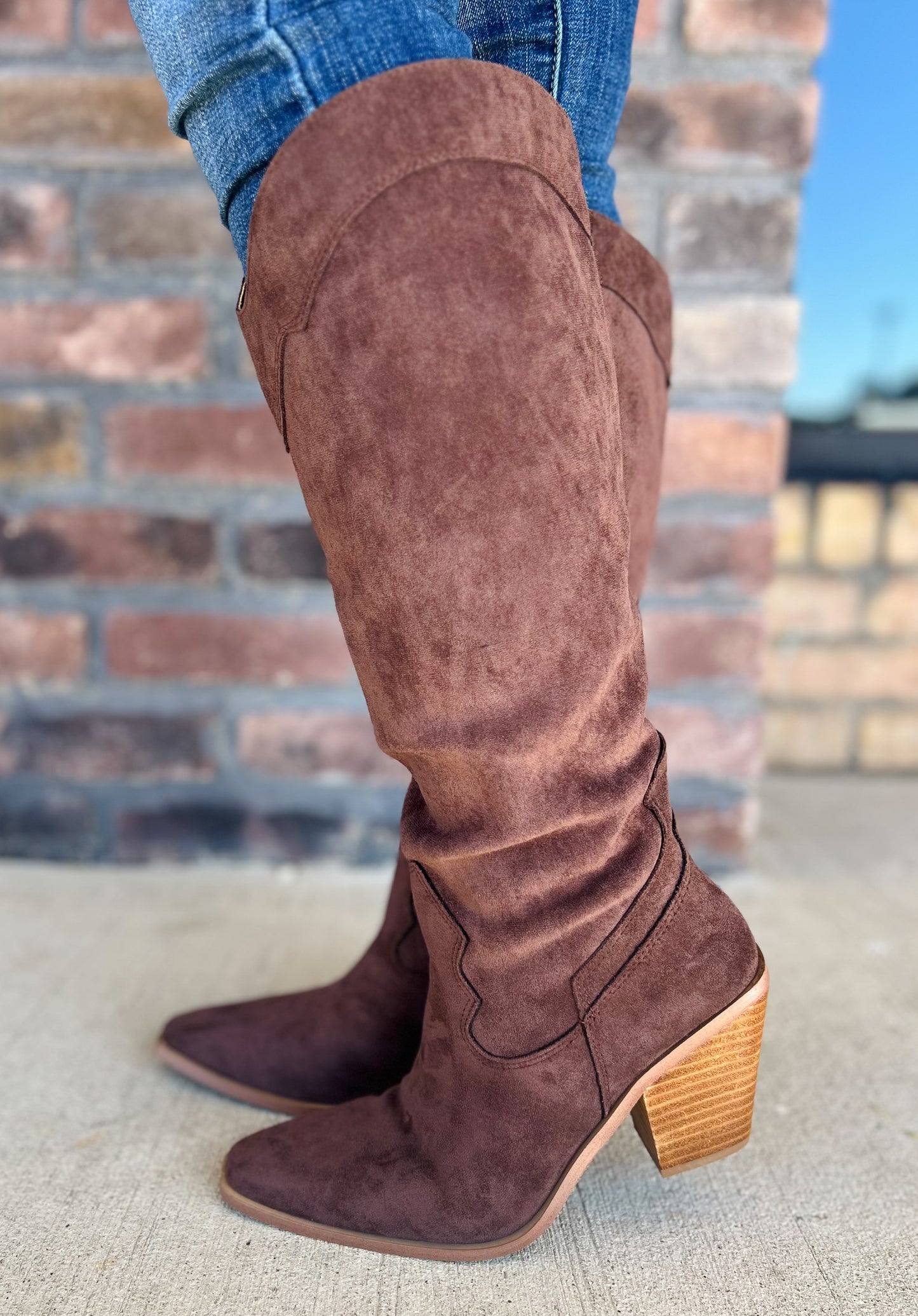 Classy Suede Dark Brown Boots