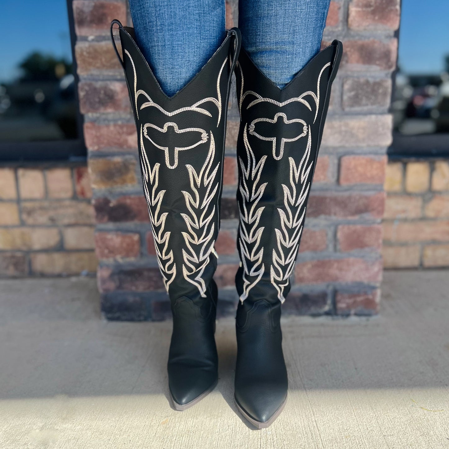 Celina Extra Tall Black Western Boots