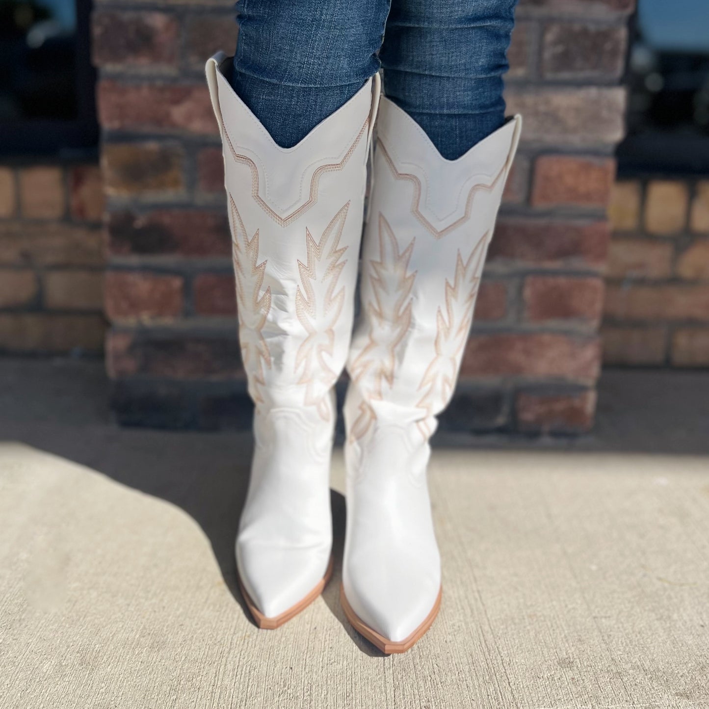 Indigo White Western Boots