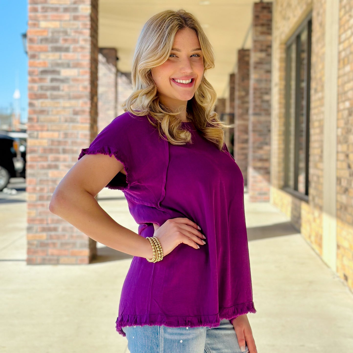 Umgee Classic Black and Purple Top