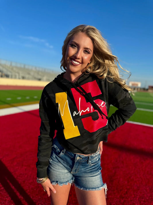 Mahomes 15 by Randi Mahomes-Camo Hoodie