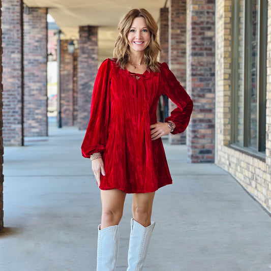 Holiday Spirit Red Mini Dress