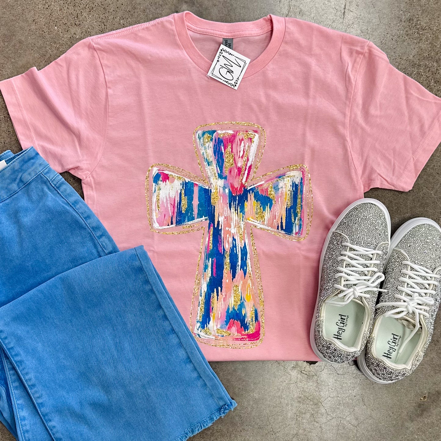 Water Color Cross Tee