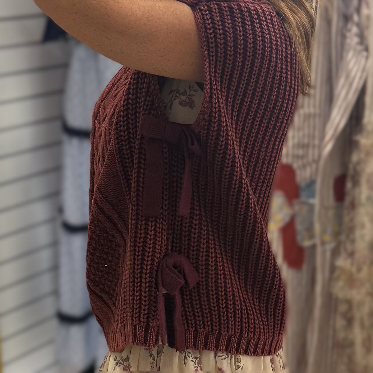 Cable & Bows Knit Vest