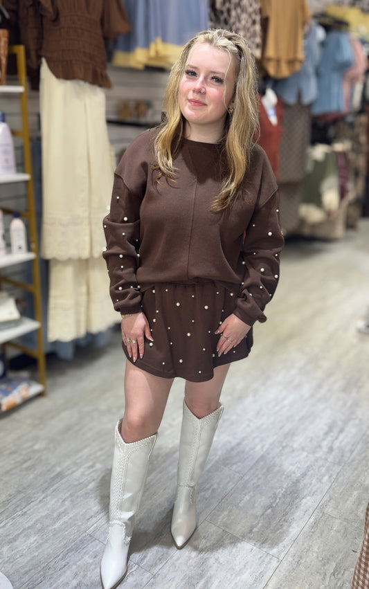 Brown Pearly Fall Set