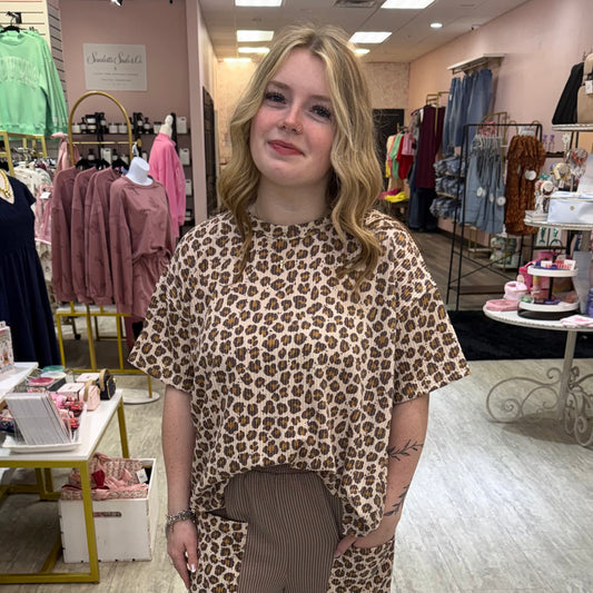 Everyday Leopard Ribbed Top