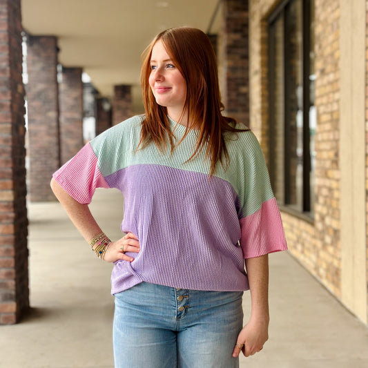 Pastel Dream Ribbed Top