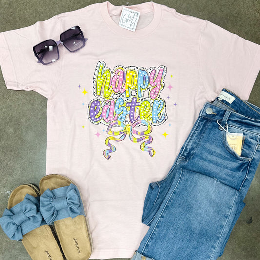 Happy Easter Dots & Bow Tee